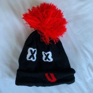 Urban outfitters big pom drunk face beanie hat
